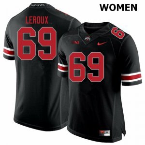 Women's Ohio State Buckeyes #69 Trey Leroux Blackout Nike NCAA College Football Jersey Increasing DQX3744GV